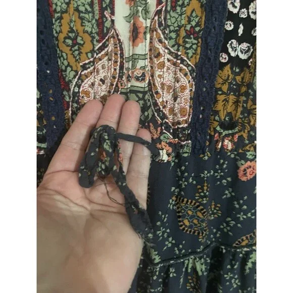 Urban Mangoz Dress Size Small Boho Peasant Casual Paisley - Picture 5 of 7